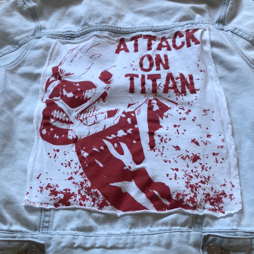 100% Cotton Refurbished Jean Jacket Anime! - Picture 2 of 11